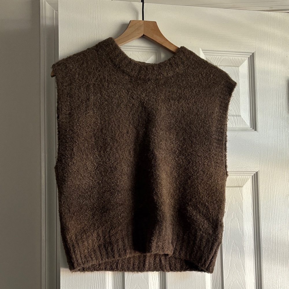 Madewell Brown Crew Neck Sweater Vest